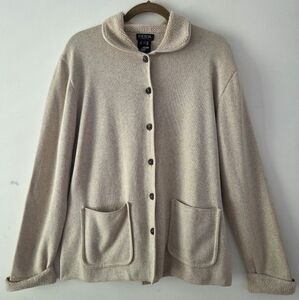 Escada Vintage Cream Contrast Cuffs Cardigan Button Front Cardigan L (Bx2)